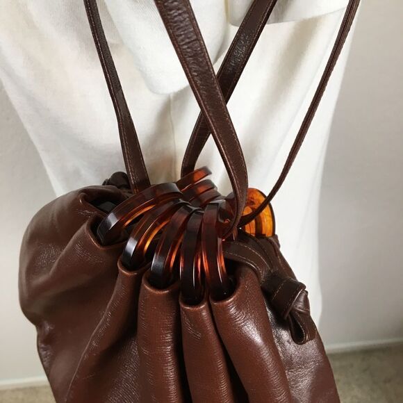 Vintage Lennox drawstring BoHo bucket bag - Picture 6 of 7